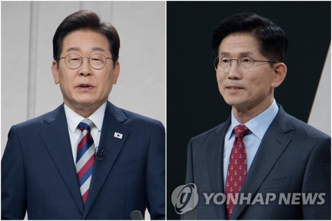 정치 분야 TV 토론회 준비하는 이재명-김문수 후보